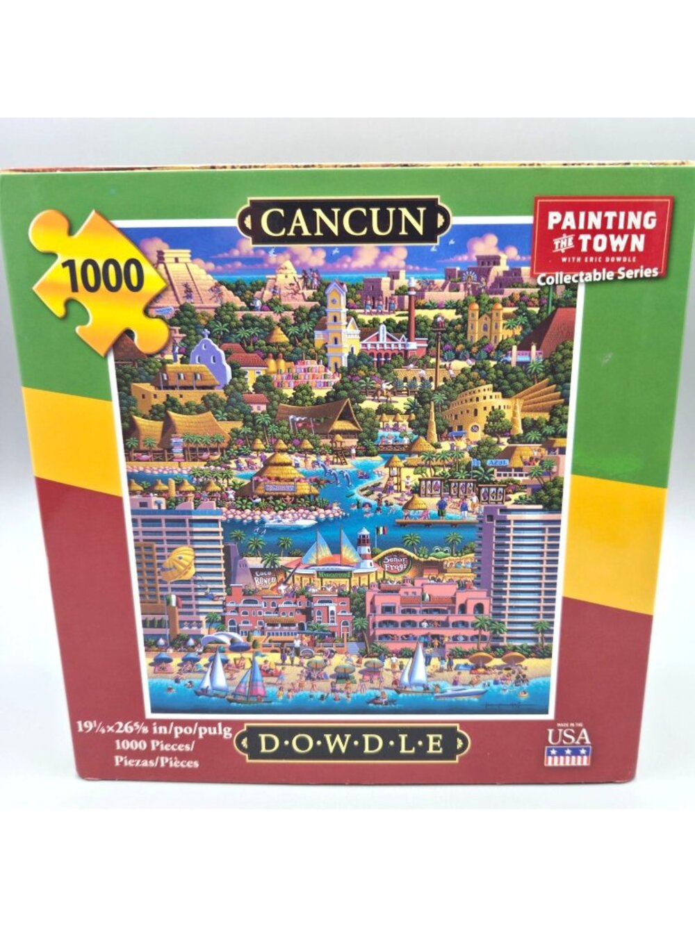 Dowdle Cancun Jigsaw Puzzle 1000 Pieces Folk Art Painting The Town Series